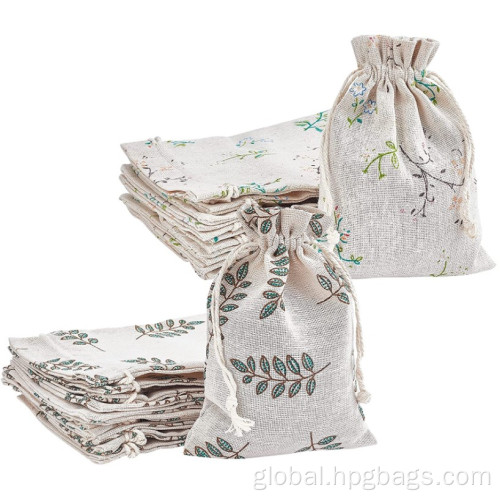 Cotton Cloth Storage Pouch Leaves Printed Gift Cotton pouch Supplier